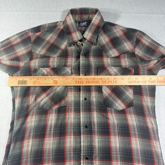 Levi’s Vintage Black Pearl Snap Button Down Regular Fit Medium WITH FLAWS - Picture 9 of 14